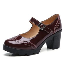 WOMENS LADIES MID BLOCK HEEL