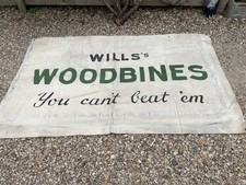 Large Vintage Wills Woodbines Advertising Sign RARE