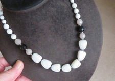 LOLA ROSE friendship style necklace - white/grey/black - new in pouch