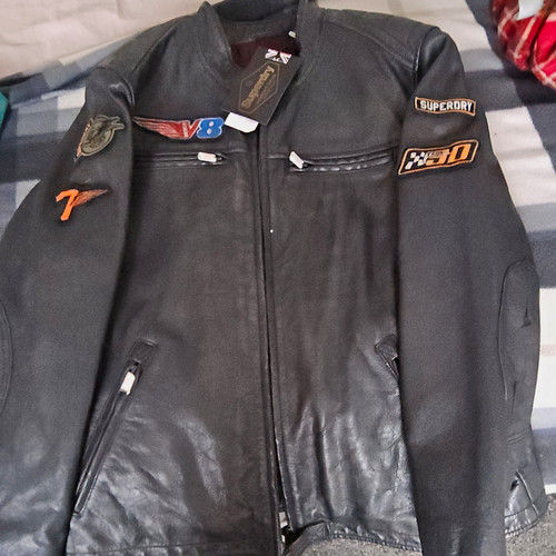 Superdry men black leather - black,