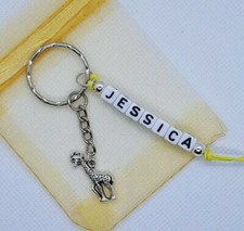  Personalised Giraffe Keyring