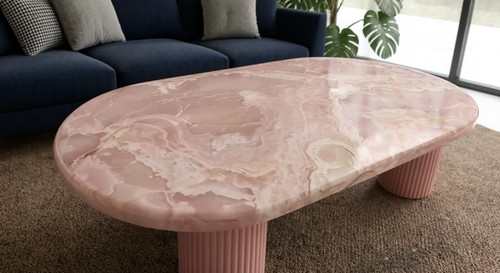 Luxury pink onyx coffee - coffee, table