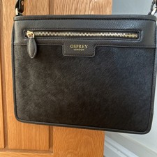 Osprey black leather ponyskin shoulder cross body bag stunning brand new 