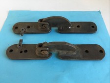 Vintage Pair (2) Steel Door, Gate, Window Hinges Latches  8-1/2" x 1-1/2"
