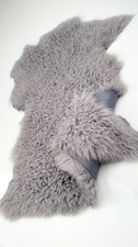 Mauve Grey Toscana Sheepskin Hide | Curly Genuine Shearling Leather Offcut