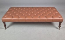 Large Tan Leather Chesterfield
