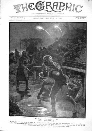 Old print 1917 war - print, siers