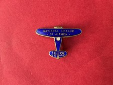 Vintage. National League Of Airmen 1935 Enamel Aircraft Pin Badge Spitfire. WW2