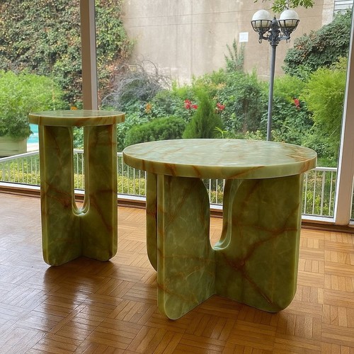 Coffee table green onyx - coffee,