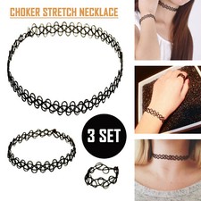 Choker Necklace Set Black