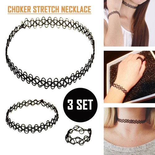 Choker necklace set - set, black