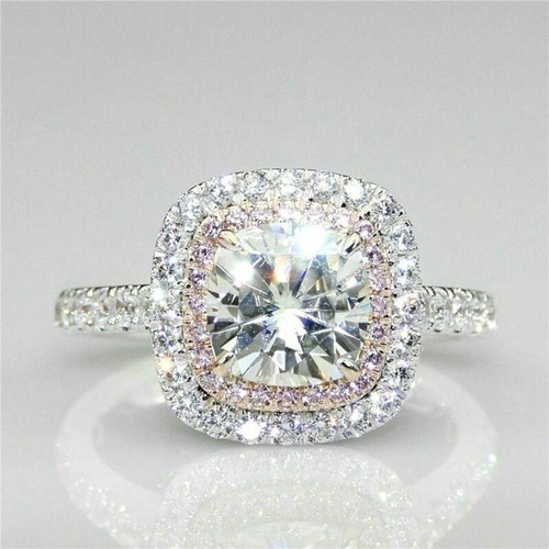 12ct white pink cushion - white,