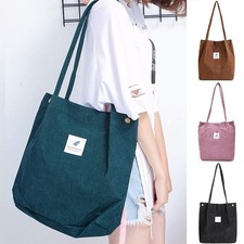Solid Corduroy Tote Bag Women
