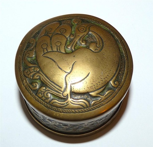 Indian brass trinket box - indian,