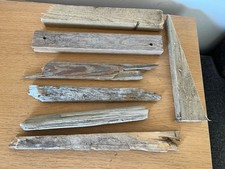 7 22-30cm FLAT ish DRIFTWOOD PIECES Sea Wood Art Craft Lot Shelf Sign Bundle