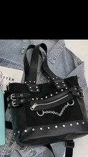 Black Faux Leather Large