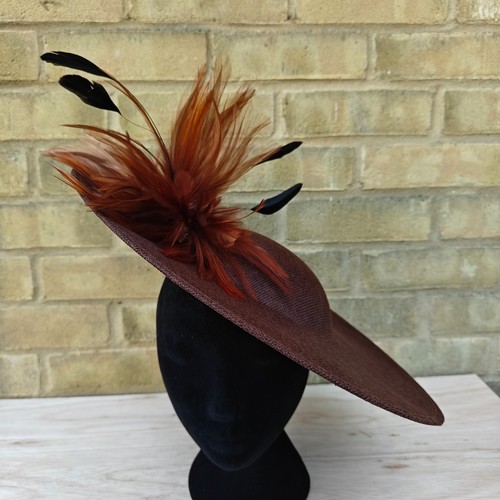 Dark brown feather - , disc
