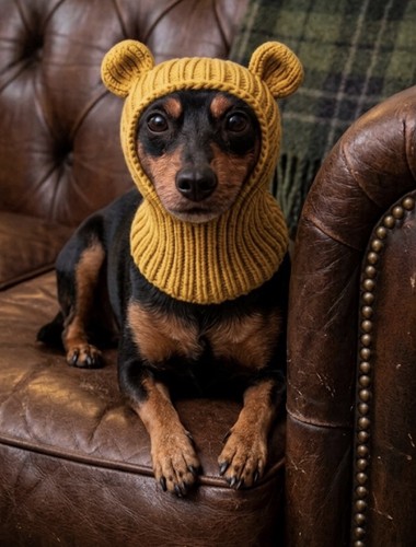 Dog teddy bear snood - bear, hat