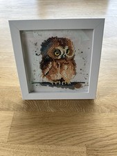 Framed Diamond Art Owl Picture