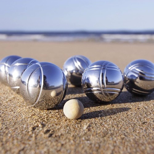Boules set six 73mm metal - of,