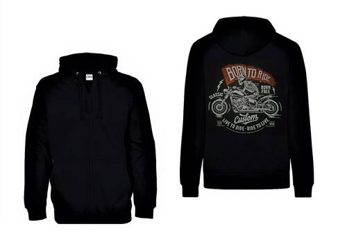 Sweatshirt jacket black - jacket, biker