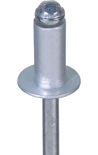 4mm aluminium steel domed - 6.4mm,