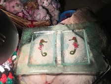 Barbados Handmade Caribbean Tropical Art Fused Glass Double Dish