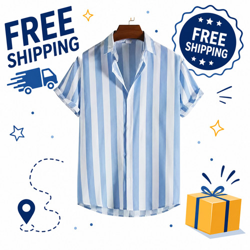 Men striped short sleeve - striped,