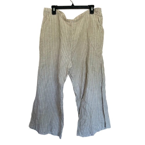 Flax cropped linen - flax,