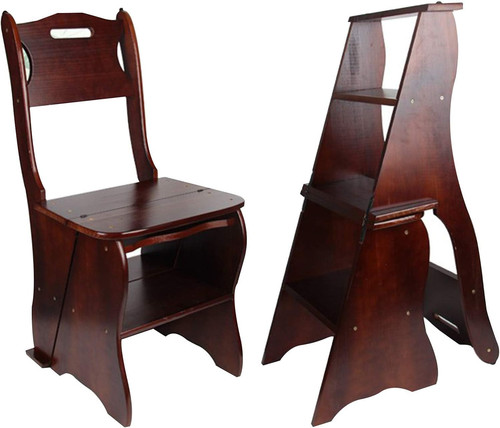 Wooden folding library - folding, ladder