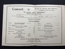 Cunard White Star - MV Georgic - Concert Programme 1938