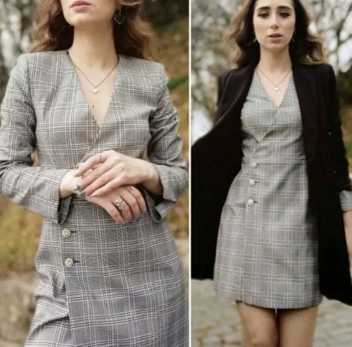 Zara check blazer dress - check, black