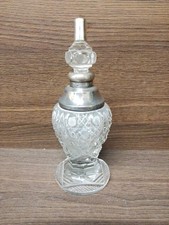Cut Glass Hallmarked Silver Collared Scent Bottle. Hallmark Is Indistinguishable