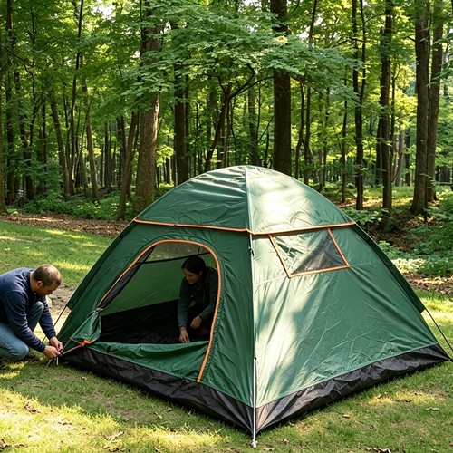 Camping tent person - camping,