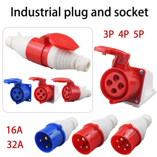 Ip44 industrial plug socket - plug, &