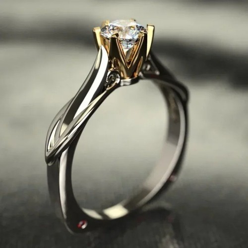 18k gold women ring moissanite - ring,