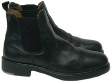 GEORGE OLIVER VINTAGE LEATHER BLACK CHELSEA RETRO STYLE SHOES SIZE UK 9