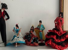 Vintage Spanish Flamenco Dancers x 3 Laides, 1 x Male and 1 Matador = 5 Dolls