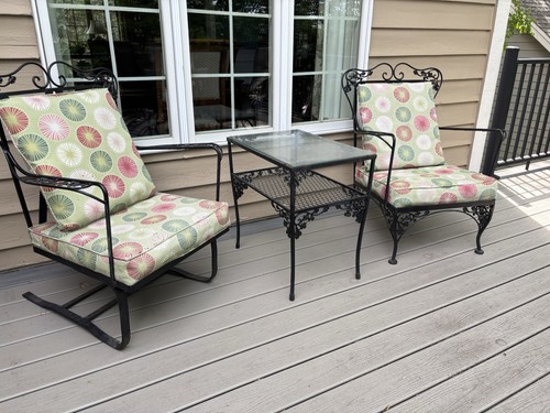 1960s two wrought iron chairs