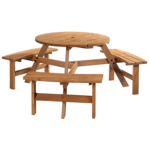 Wooden garden dining set - dining, 6