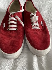 VANS Off The Wall Red Suede Lace Ups. Uk Size 8.5 Worn Once Excellent Condition
