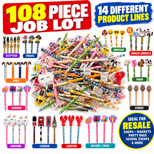 108x novelty pencils mixed - novelty,