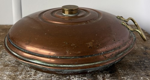 Vintage copper bed - bed, pan