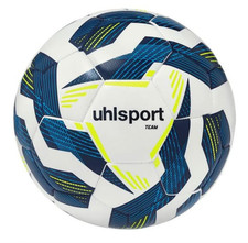 UHLSPORT TEAM FOOTBALL WHITE/NAVY BLUE/YELLOW - SIZE 5 (SET OF 10)