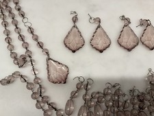 Dusky Pink Acrylic Chandelier Drops - Used