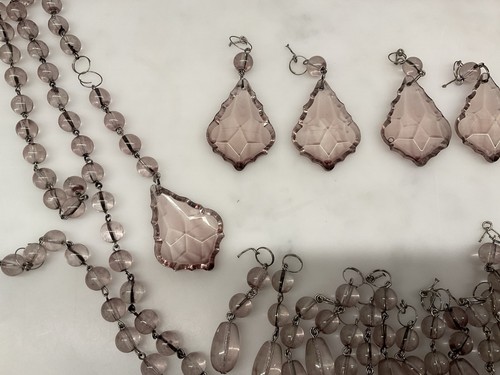 Dusky pink acrylic chandelier - acrylic,