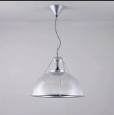 Original BTC, Phane Large glass pendant light fitting with dome shade x 2