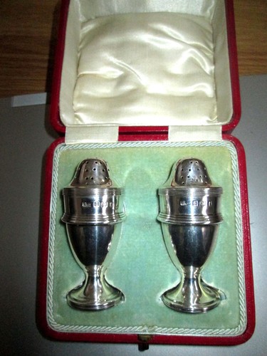 Pair hallmarked silver - pair,