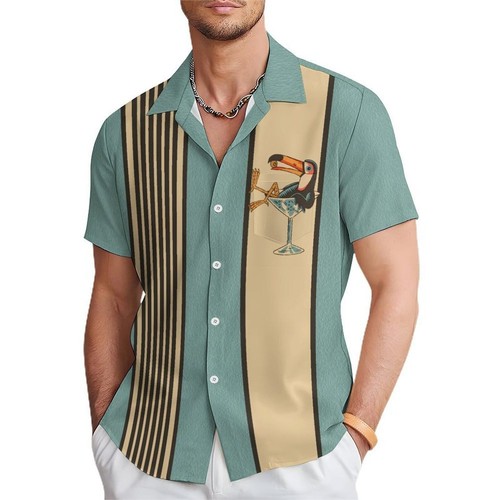 Hawaiian button down bowling - hawaiian,