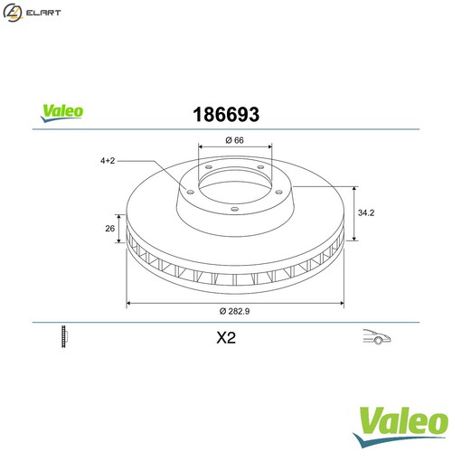 Brake disc 186693 for - disc,